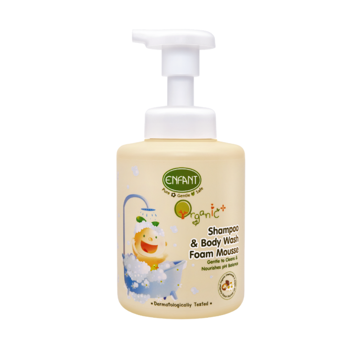 ENFANT organic plus body wash & shampoo foam mousse in UAE, Oman and Saudi Arabia. (متحدہ عرب امارات، عمان اور سعودی عرب میں ENFANT آرگینک پلس باڈی واش اور شیمپو فوم موس۔)