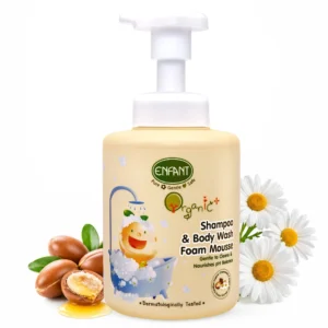 ENFANT Organic 2-in-1 Baby Shampoo & Body Wash Foam Mousse (400ml) – Tear-Free & Sulfate-Free